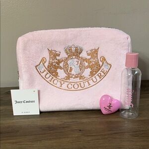NWT Juicy Couture Pink and Gold Scottie  Cosmetic Bag